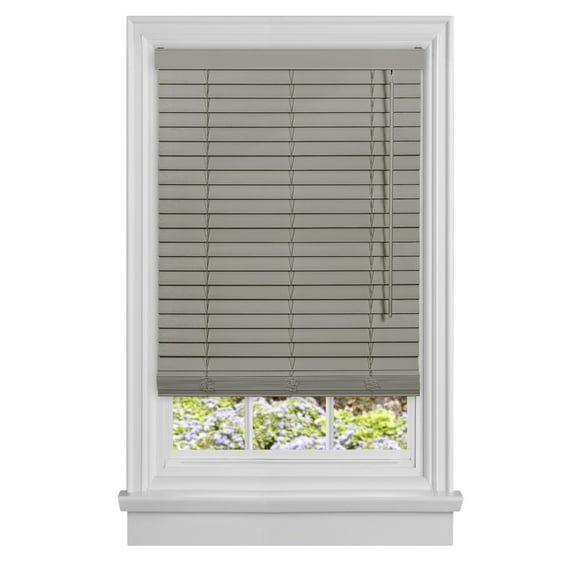 Madera Falsa Cordless 2" Faux Wood Plantation Blind 23x64 - Grey