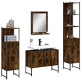 thumbnail image 1 of vidaXL 4 Piece Bathroom Cabinet Set Smoked Oak Engineered Wood, 1 of 5