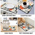 thumbnail image 4 of Washable Rubber Colorful Floral Dish Drying Mats for Kitchen Counter Home Large Coffee Bar Pad Accessories and Decor for Utensils Stemware 19.5''x12'', 4 of 7