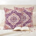 thumbnail image 3 of Orange Purple Boho Outdoor Waterproof Pillow Covers, Ethnic Geometric Southwest Decorative Square Throw Pillowcase Sofa Cushion Sham for Patio/Couch/Chair, 16"x16" 2 Pack, 3 of 8