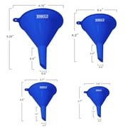 Terbold Plastic Funnel Set, 4 Size Set (mini, small, medium, large)