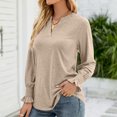 thumbnail image 2 of Tops Casuales Para Mujer, Puños Con Volantes, Manga Larga, Color Puro, Blusa Con Cuello En V, Ligera, Cómoda Para Dama, Para La Oficina, Para La Playa ACTIVE Cocina, Decoración y Otros, 2 of 5