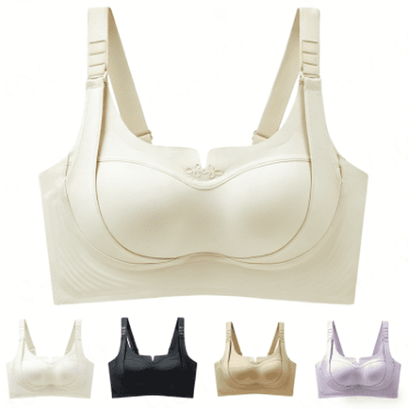 OIOLOYJM Custom-Lift Bust Shaping Bra for Women Cozy Soft Powerful Full Coverage Seamless Push up Bra White L