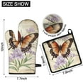 thumbnail image 6 of Vintage Butterfly and Flower Kitchen Oven Mitt and Pot Holder Sets 4 Pcs for Baking, Cooking and Grilling, Heat Resistant Up To 392 °F, 6 of 7
