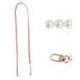 thumbnail image 3 of Unique Bargains 1 Pc Leather and Faux Pearl Handbag Strap for Travelling Light Glod Tone Red PU Alloy, 3 of 5
