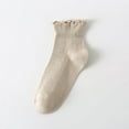 thumbnail image 1 of Granjero Gordo 6 pares de calcetines de algodón de cuello redondo, finos, suaves, cómodos, transpirables, casuales, color caqui, 1 of 3