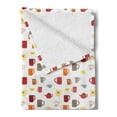 thumbnail image 2 of Tea Party Soft Flannel Fleece Throw Blanket, Colorful Coffee Cups and Tea Mugs Pattern Having a Hot Drink Kitchen Utensils, Cozy Plush for Indoor and Outdoor Use, 50" x 70", Multicolor, by Ambesonne, 2 of 5