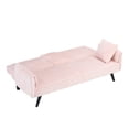 thumbnail image 4 of Corduroy Sofa, Adjustable Sofa, Sleeper Sofa&nbsp;with 3-Position Backrest and Built-In Cup Holders, 3-Seater Modern Couch for Living Room and Bedroom, Pink, 72.04 Inch, 4 of 7