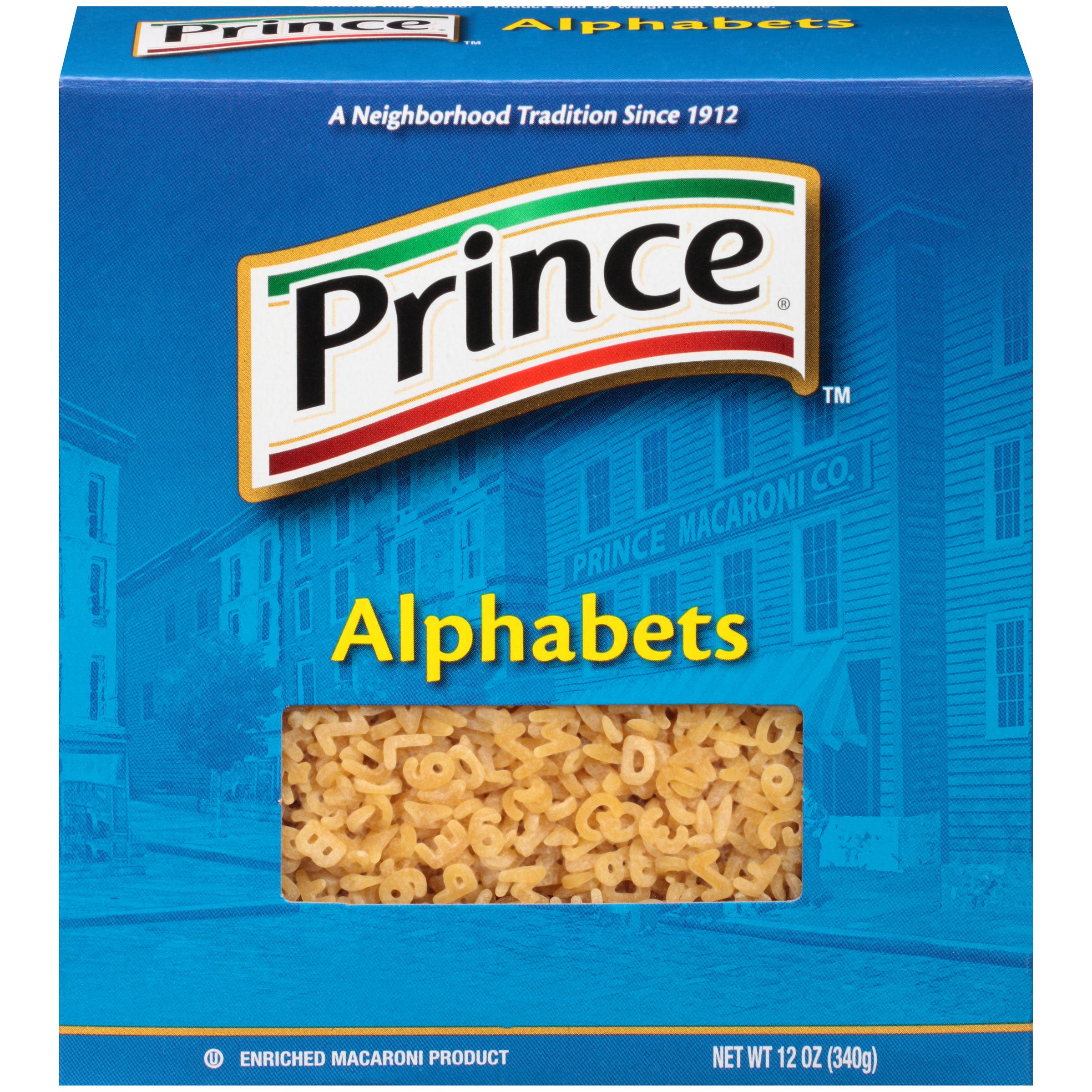 Prince alphabet pasta