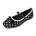 thumbnail image 2 of Miqool Womens Dot Print Loafers Flat Shoes Round Toe Bowknot Shallow Mouth Slip On Indoor Outdoor Comfortable Shoes, 2 of 9