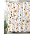 thumbnail image 2 of Orange Floral Spring Extra Long Shower Curtain Set, Waterproof Shower Curtains for Bathroom, Butterfly Botanical Summer Washable Fabric Cloth Bath Curtain for Bathtub with Hooks 72x96 Inches, 2 of 6