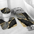 4 Pcs Bathroom Shower Curtain Set Gray Marble Shower Curtain Bathroom