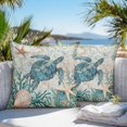 thumbnail image 3 of Teal Sea Turtle Throw Pillow Covers 20x20 Inch Set of 2, Coastal Coral Ocean Nautical Vintage Waterproof Outdoor Pillow Covers, Decorative Cushion Pillowcases for Couch, Sofa, Bed, Garden, Patio, 3 of 9
