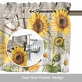 thumbnail image 6 of Vintage Sunflower Valance Curtain Farmhouse Barn Door White Yellow Flower Leaf Butterfly Window Valances Rod Pocket Short Curtains Window Treatments for Kitchen Bedroom Bathroom Laundry 54" x 18", 6 of 9
