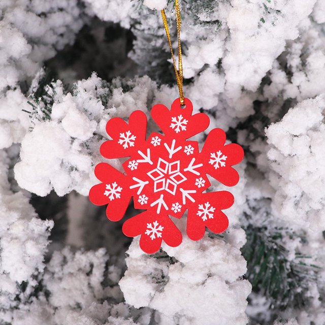 XWSHYW Adornos Colgantes Colgante Pequeño de Madera para Navidad, Decoración Navideña, Copo de Nieve, Árbol de Navidad