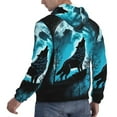 thumbnail image 6 of Kdxio Blue Full Moon Wolf Print Mens Casual Hooded Collar Drawstring Hoodies Pullover Sweatshirts Casual Long Sleeve Shirts-4X-Large, 6 of 7