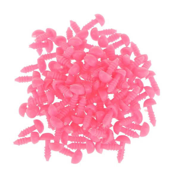 100 piezas de plástico DIY artesanía Animal Triángulo títere perro muñeca marrón Rosado Sunnimix Nariz triangular de muñeca