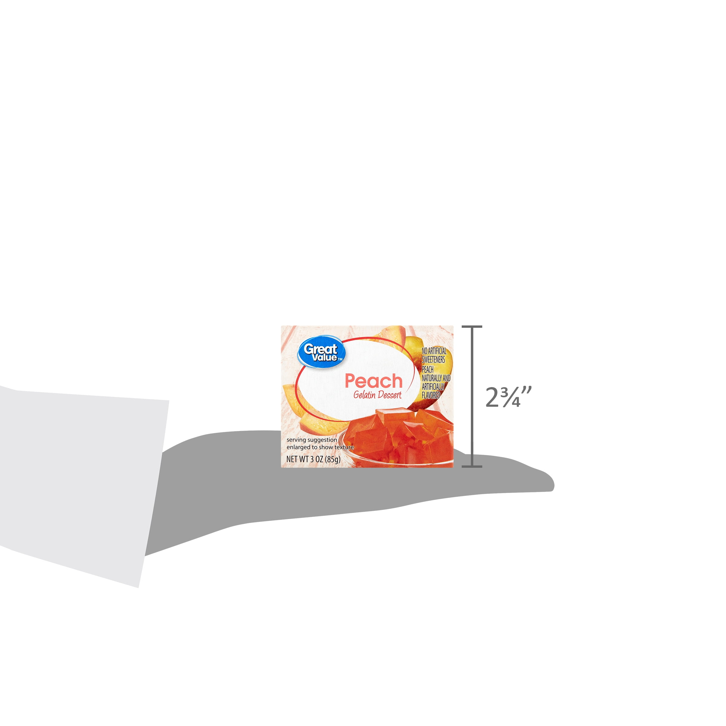 Great Value Peach Gelatin Dessert, 3 oz