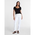 thumbnail image 3 of Time and Tru Women's Ribbed Scoop Neck Tee with Short Sleeves, Sizes XS-XXXL, 3 of 6