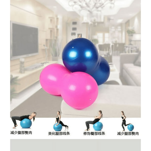 Pelota De Yoga Con Forma De Cacahuete Inflable - Antiestallido, Para Gimnasio, Pilates Y Masaje, Color Azul