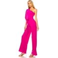 thumbnail image 2 of Magenta Small Size Womens Summer Sexy Jumpsuit Formal and Casual Long Sleeve One Shoulder, Fashion Dresses, Occasions, 2 of 4
