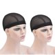 thumbnail image 1 of 2 Pcs Black Spandex Mesh Dome Wig Cap Elastic Crochet Braid Wig Caps for Making Wig (Black S), 1 of 5