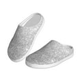 thumbnail image 2 of Fotbe Silver Glitter Pattern Women's Fuzzy Curly Fur Memory Foam Loafer Slippers Indoor Outdoor Slippers Winter Home Shoes-37/38, 2 of 7