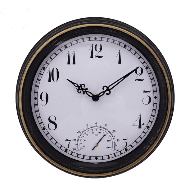 Outdoor Wall Clock Waterproof with Temperature and Humidity, Large ...