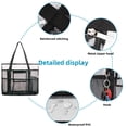 thumbnail image 2 of Tinyat Upgrade Extra Large Beach Bag for Women Clear Tote Bag Mesh Pvc Bag 7-Pockets for Seaside Pool Picnic Black, 2 of 7