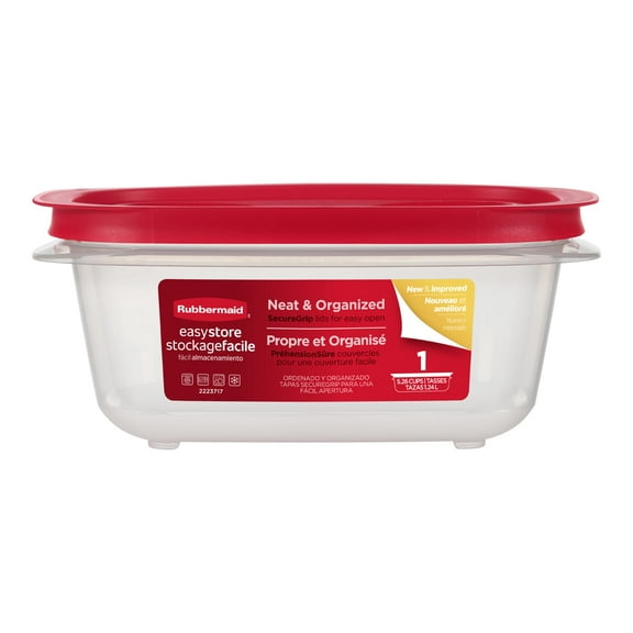 Rubbermaid 5.26-Cup EasyStore Rectangle Container, Food Storage Container, Food Storage Container with Lids