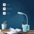 thumbnail image 4 of Lámpara de mesa de cactus portalápices creativo luz nocturna brillo ajustable táctil LED lámpara de mesa de lectura con portalápices decoración de escritorio uso para niños-azul, 4 of 5