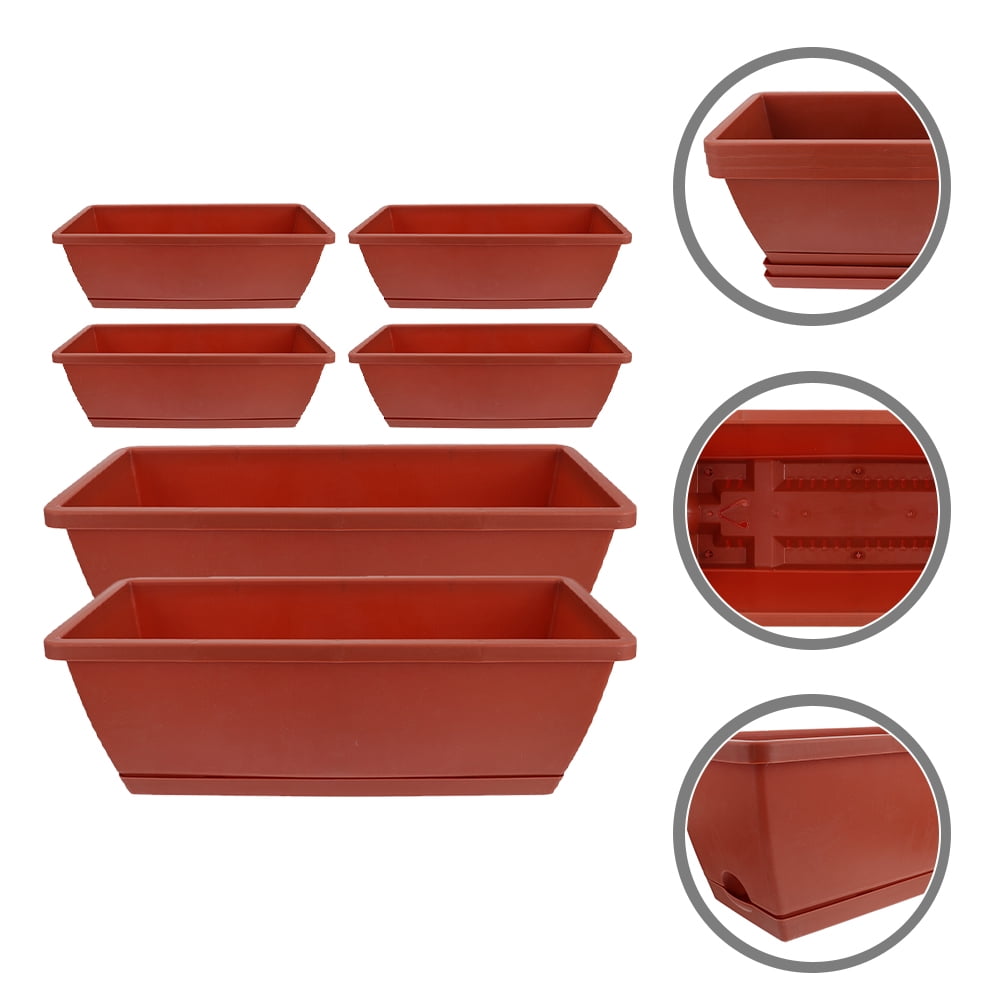 Weijiyouyu 6pcs Plastic Flower Pot Garden Planter Basket Home Balcony Large Plant Flowerpot
