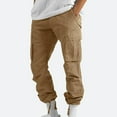 thumbnail image 7 of Men's Cargo Pants, Multi Pockets Oversized Straight Casual Joggers Athletic Pants Wide Legs Streetwear for Hip Hop, 7 of 7