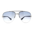 thumbnail image 3 of Luxury Metal Half Rim Tear Drop Officer Pilots Sunglasses Silver Black Light Blue, 3 of 4