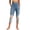 Blue02, variant on cocolona Womens Summer Casual Printed Capri Leggings Elastic Waist Stretch Cropped Workout Gym Yoga Pants with Pockets