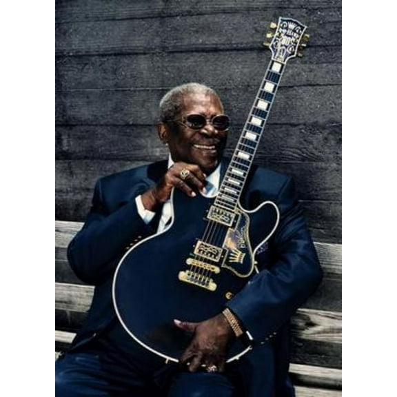 Bb King Guitar Poster Metal Poster 8in x 12in Print on Metal 8x12 Square Adults Metal Wall Art