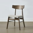 thumbnail image 4 of Spruce & Spring Farmhouse Upholstered Dining Chair with Solid Wood Frame Set of 2, Walnut, 4 of 10