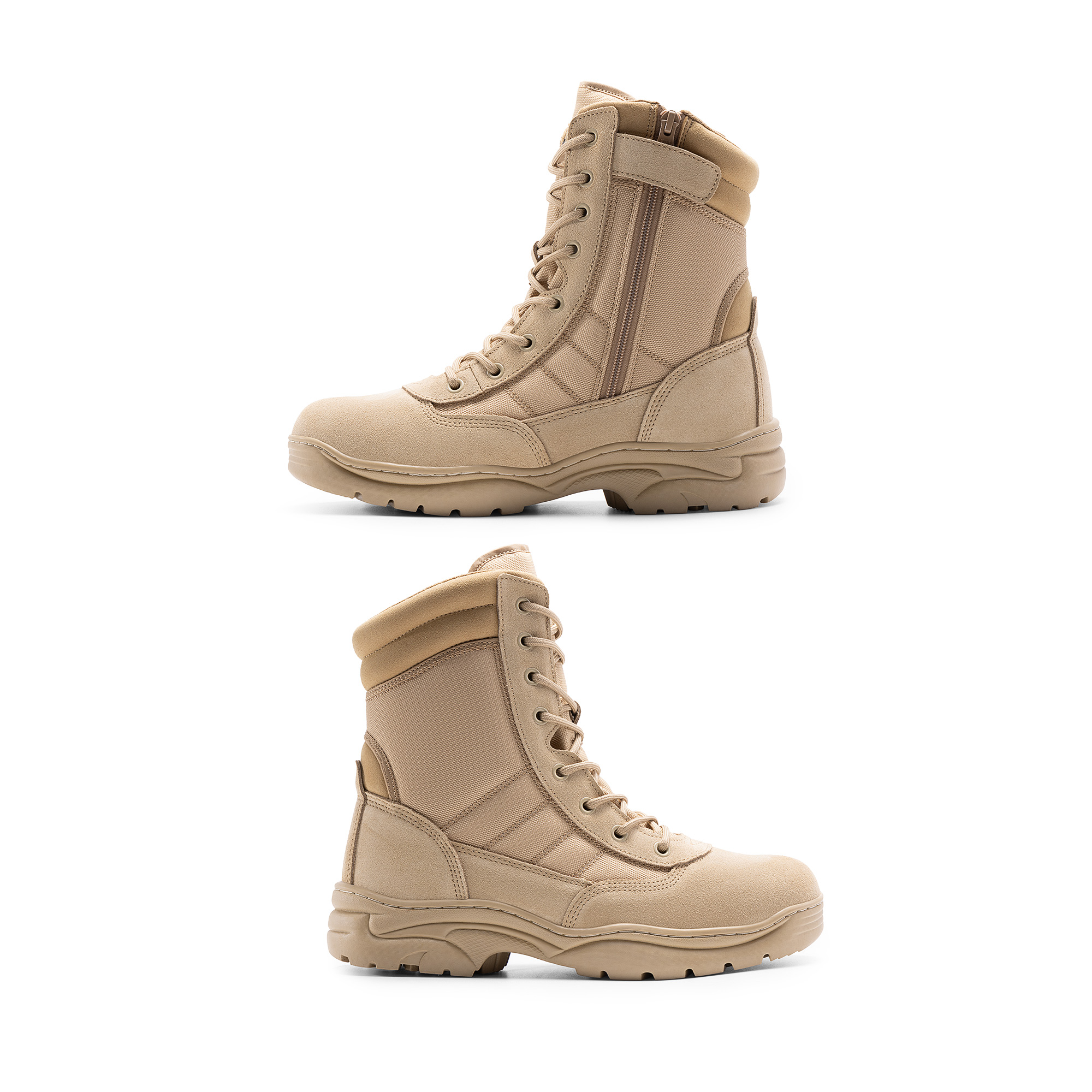 Burudani Men's Military Tactical Work Boots with Side Zipper photo 5