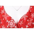 thumbnail image 5 of Ecqkame Cocktail Dresses Modest Wedding Guest Dress Women Short Sleeve V Neck Christmas 1950s Housewife Evening Party Prom Dress Red S, 5 of 9