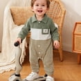 thumbnail image 5 of Gerichy Newborn Baby Girl Boy Winter Clothes Long Sleeve Lapel Jumpsuit Collar Plaid Romper Playsuit 0 3 6 9 12 18 Months Infant Baby Boys Fall Outfit, 5 of 6