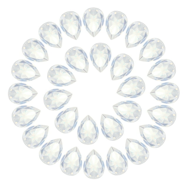 50Pcs Teardrop Rhinestone 10x14 mm Pointed Back Rhinestone Beads,Milky White