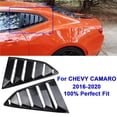 thumbnail image 2 of Black/Shiny/Carbon Rear Quarter Window Louvers Fiber Spoiler Panel Fit for Chevrolet Chevy Camaro 2016-22 ABS Stickers, 2 of 7