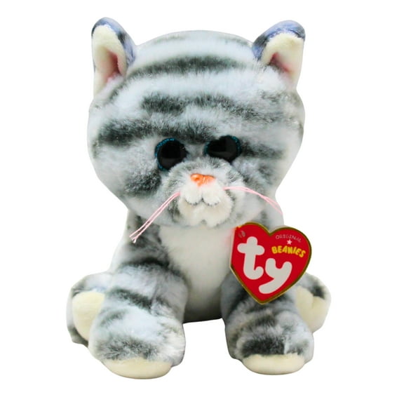 Ty Beanie Baby - Millie the Grey Tabby Cat  – Glitter Eyes  - Stuffed Animal