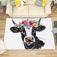 thumbnail image 1 of 3x4 Rug, Cow Door Mat Washable Non Slip Soft for Entryway, Floral Cattle Rug, Farmhouse Animal Carpet, Cow Home Decor & Gifts, 1 of 7