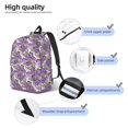 thumbnail image 5 of Daiia Violets Flowers Vintage Canvas Backpack for Men and Women ,Hiking Backpack,Travel Laptop Bag for School,Large Capacity Backpack, 5 of 8