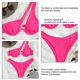 thumbnail image 3 of Conjunto de bikini para mujer Traje de baño elástico de dos piezas con aros acolchado y un hombro recortado Traje de baño elástico sin espalda Rosa Rojo M, 3 of 4