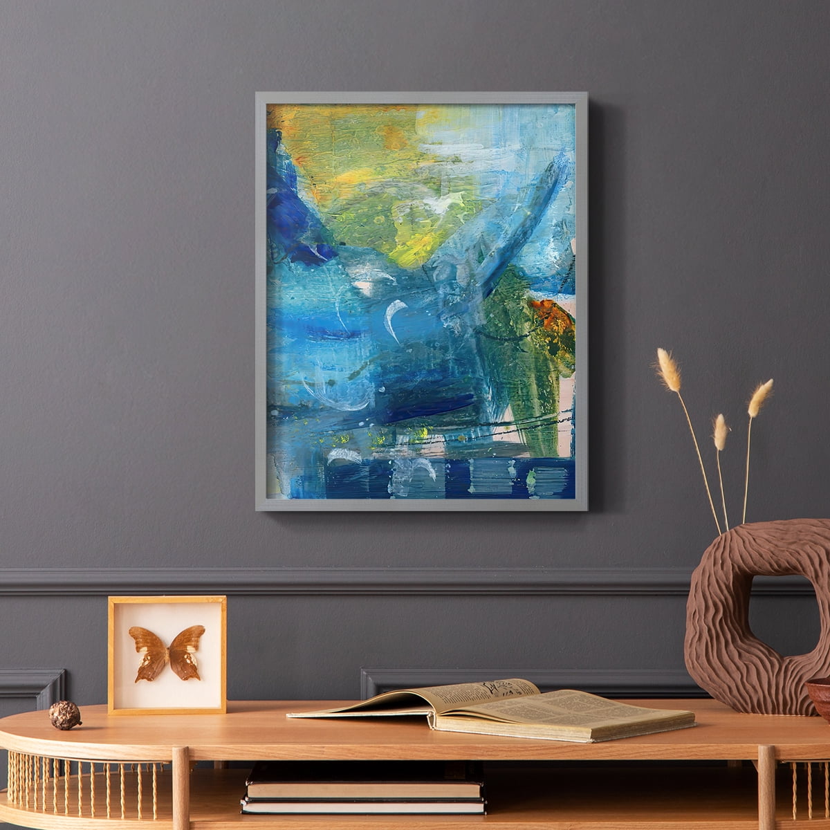 Spring Winds IV in Gray Solid Wood 11 x 14 Framed Print