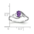 thumbnail image 2 of Solid 14k White Gold 6x4mm Oval Amethyst Purple February Gemstone Engagement Ring Size 9, 2 of 3
