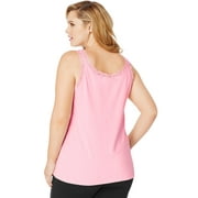 JMS by Hanes Women's Plus Size Stretch Jersey Lace Trim Camisole