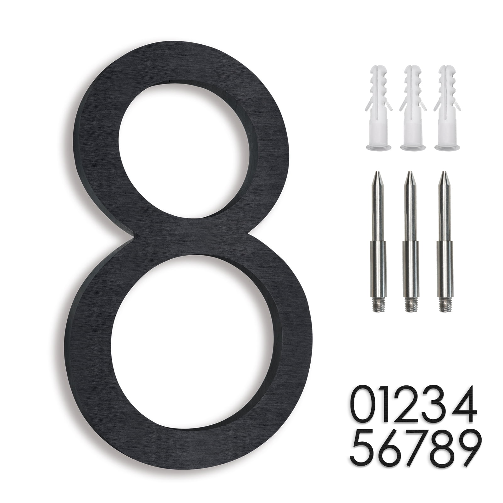 8" Address Numbers For House,Modern House Numbers Large Black Exterior